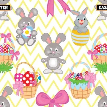 Seamless repeating pattern celebrating festive easter during spring Stock Illustration