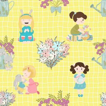 Seamless repeating pattern celebrating festive easter during spring 스톡 일러스트