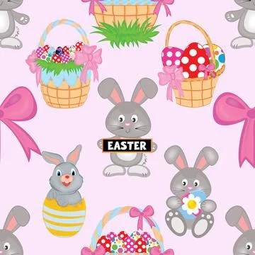 Seamless repeating pattern celebrating festive easter during spring Stock Illustration
