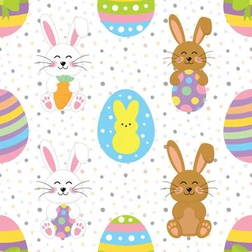 Seamless repeating pattern celebrating festive easter during spring 스톡 일러스트