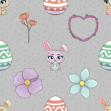 Seamless repeating pattern celebrating festive easter during spring Stock Illustration