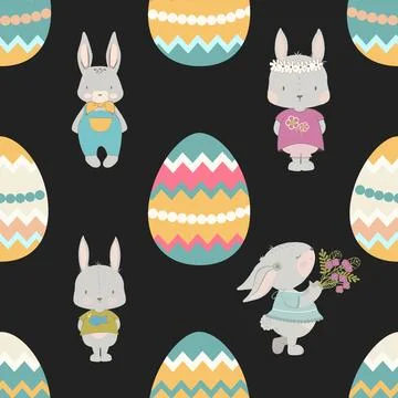 Seamless repeating pattern celebrating festive easter during spring Stock Illustration