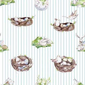 Seamless repeating pattern celebrating festive easter during spring 스톡 일러스트