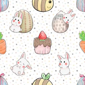 Seamless repeating pattern celebrating festive easter during spring 스톡 일러스트
