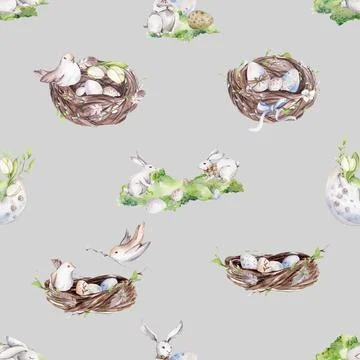 Seamless repeating pattern celebrating festive easter during spring 스톡 일러스트