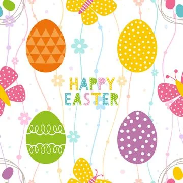 Seamless repeating pattern celebrating festive easter during spring 스톡 일러스트