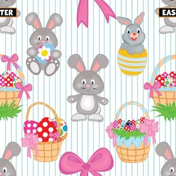 Seamless repeating pattern celebrating festive easter during spring 스톡 일러스트
