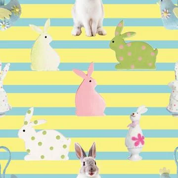 Seamless repeating pattern celebrating festive easter during spring 스톡 일러스트