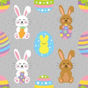 Seamless repeating pattern celebrating festive easter during spring 스톡 일러스트