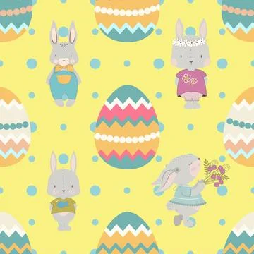 Seamless repeating pattern celebrating festive easter during spring Stock Illustration