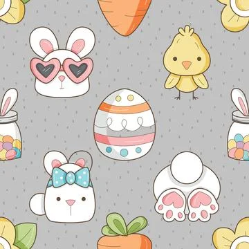Seamless repeating pattern celebrating festive easter during spring Stock Illustration
