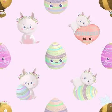 Seamless repeating pattern celebrating festive easter during spring Illustrazione stock