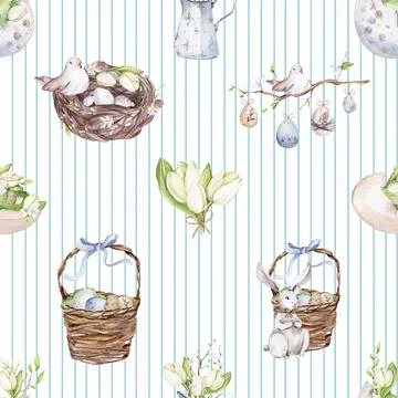 Seamless repeating pattern celebrating festive easter during spring Stock Illustration