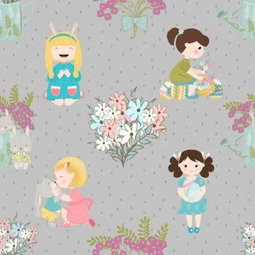 Seamless repeating pattern celebrating festive easter during spring Stock Illustration