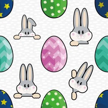 Seamless repeating pattern celebrating festive easter during spring Stock Illustration