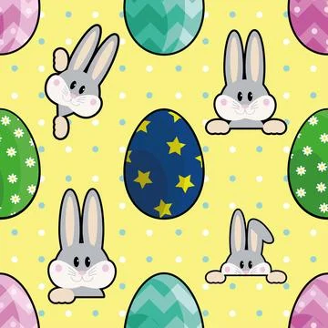 Seamless repeating pattern celebrating festive easter during spring Stock Illustration