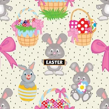 Seamless repeating pattern celebrating festive easter during spring イラスト素材