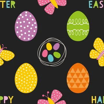 Seamless repeating pattern celebrating festive easter during spring Stock Illustration