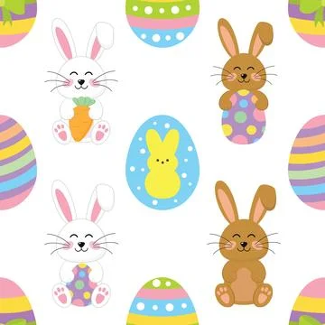 Seamless repeating pattern celebrating festive easter during spring Stock Illustration