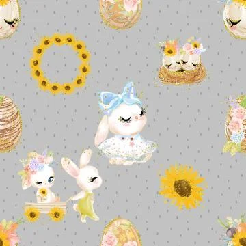Seamless repeating pattern celebrating festive easter during spring Stock Illustration