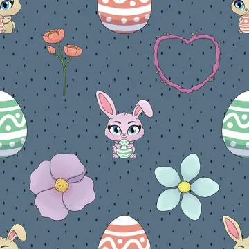 Seamless repeating pattern celebrating festive easter during spring Stock Illustration