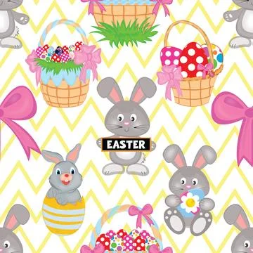 Seamless repeating pattern celebrating festive easter during spring Stock Illustration
