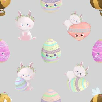 Seamless repeating pattern celebrating festive easter during spring 스톡 일러스트