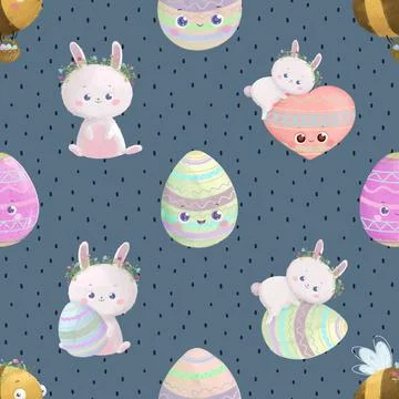 Seamless repeating pattern celebrating festive easter during spring Stockillustratie