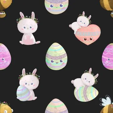 Seamless repeating pattern celebrating festive easter during spring Stock Illustration