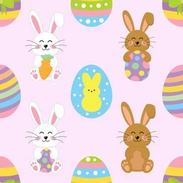 Seamless repeating pattern celebrating festive easter during spring Stock Illustration