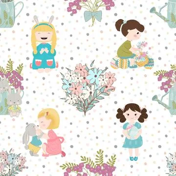 Seamless repeating pattern celebrating festive easter during spring Stock Illustration