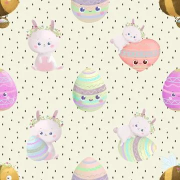 Seamless repeating pattern celebrating festive easter during spring 스톡 일러스트