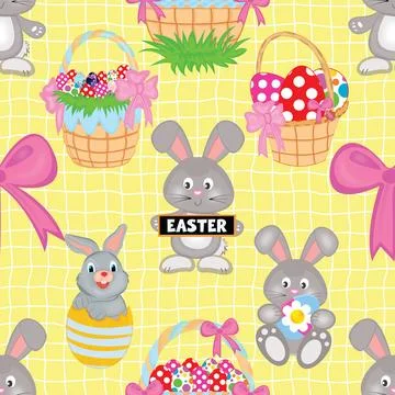 Seamless repeating pattern celebrating festive easter during spring Stock Illustration
