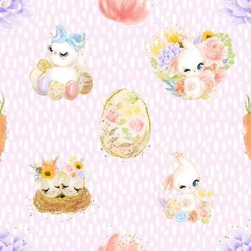 Seamless repeating pattern celebrating festive easter during spring Stockillustratie