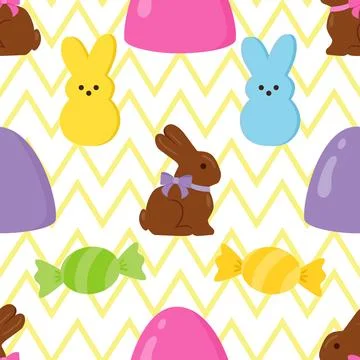 Seamless repeating pattern celebrating festive easter during spring イラスト素材