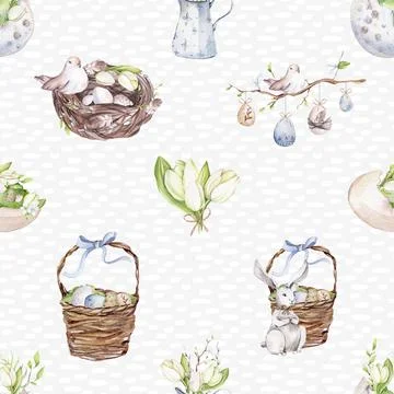 Seamless repeating pattern celebrating festive easter during spring Illustrazione stock