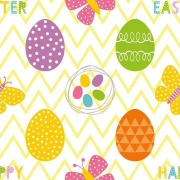 Seamless repeating pattern celebrating festive easter during spring Stock Illustration