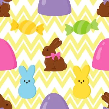 Seamless repeating pattern celebrating festive easter during spring イラスト素材