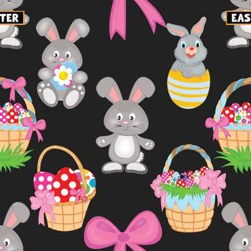Seamless repeating pattern celebrating festive easter during spring Stock Illustration