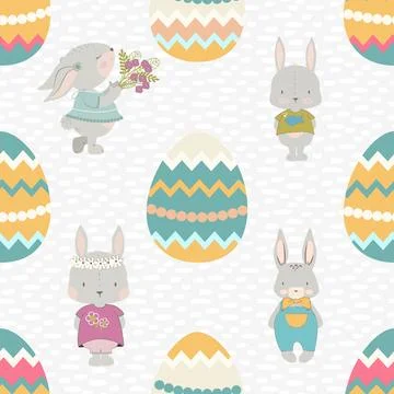 Seamless repeating pattern celebrating festive easter during spring Stock Illustration