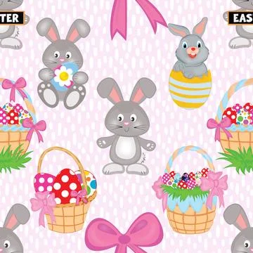Seamless repeating pattern celebrating festive easter during spring Stock Illustration