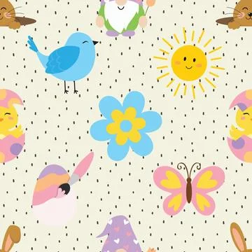 Seamless repeating pattern celebrating festive easter during spring Stockillustratie