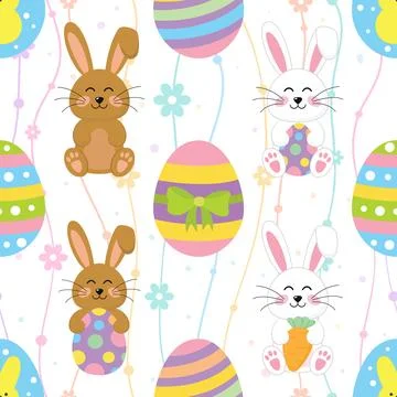 Seamless repeating pattern celebrating festive easter during spring Stock Illustration