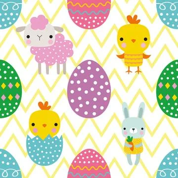 Seamless repeating pattern celebrating festive easter during spring Illustrazione stock