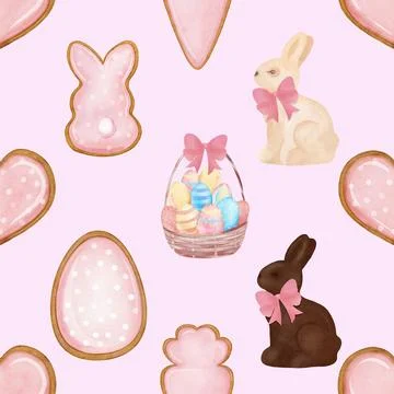 Seamless repeating pattern celebrating festive easter during spring イラスト素材