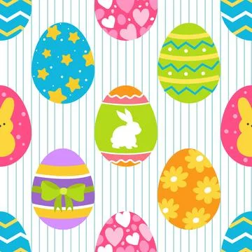 Seamless repeating pattern celebrating festive easter during spring 스톡 일러스트