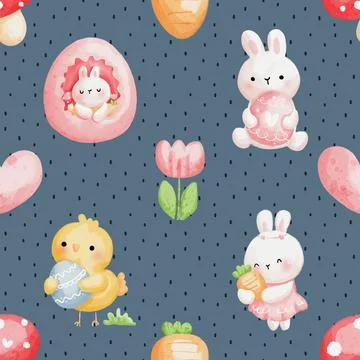 Seamless repeating pattern celebrating festive easter during spring Stock Illustration