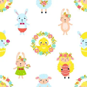 Seamless repeating pattern celebrating festive easter during spring Stockillustratie