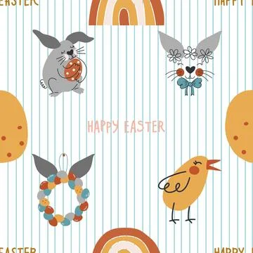 Seamless repeating pattern celebrating festive easter during spring 스톡 일러스트