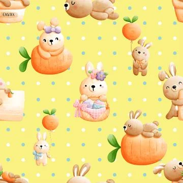 Seamless repeating pattern celebrating festive easter during spring イラスト素材